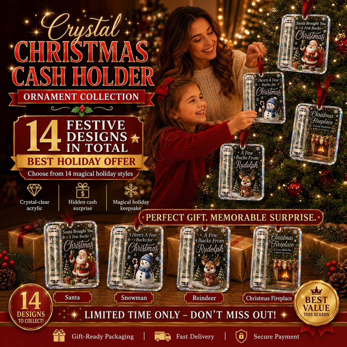 🎄Christmas Cash Gift Holder Ornament (📦Buy 4 Free Shipping)