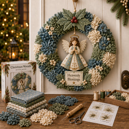 🔥49% Off Last Day -Buy 2+ & Get Free Shipping🎄 3D Fabric Poke Wreath DIY Kit