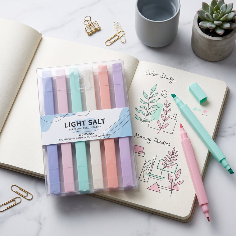 Pastel creative desk scene