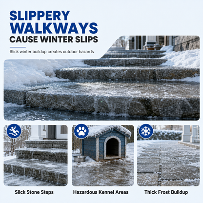 Outdoor De-Icing & Snow Melting Spray – pet-safe, dissolves frost on contact. Clear steps, walkways & patios fast! 🛡️✅